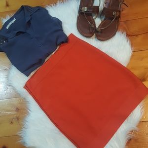 Cute Orange Fitted "Bandage" Skirt